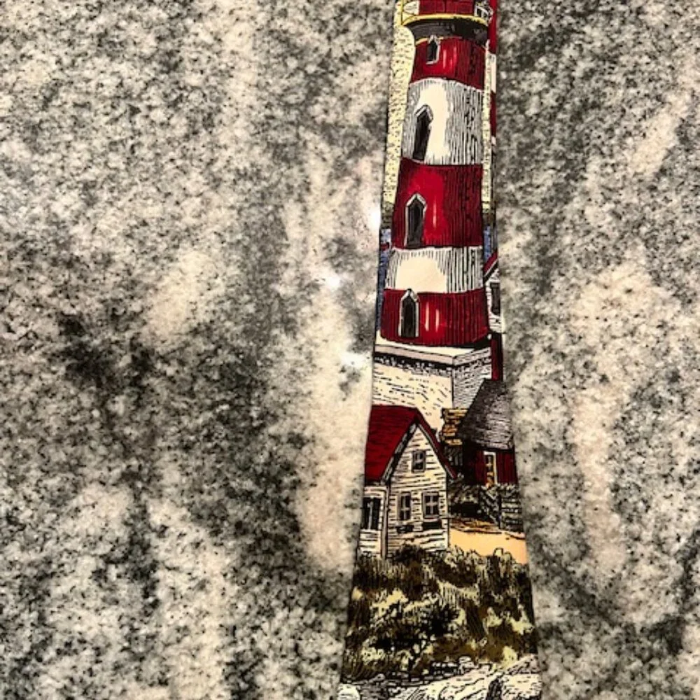Tango by Max Raab tie. Lighthouse from the‎ American Series, coastal, 100% Silk